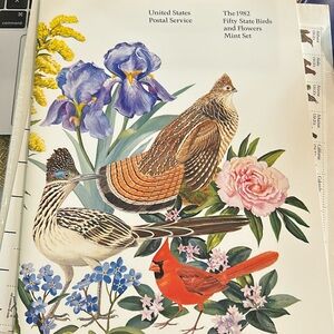 1982 USPSS stamps; State birds and flowers - 50s stamp sheet; mint set.